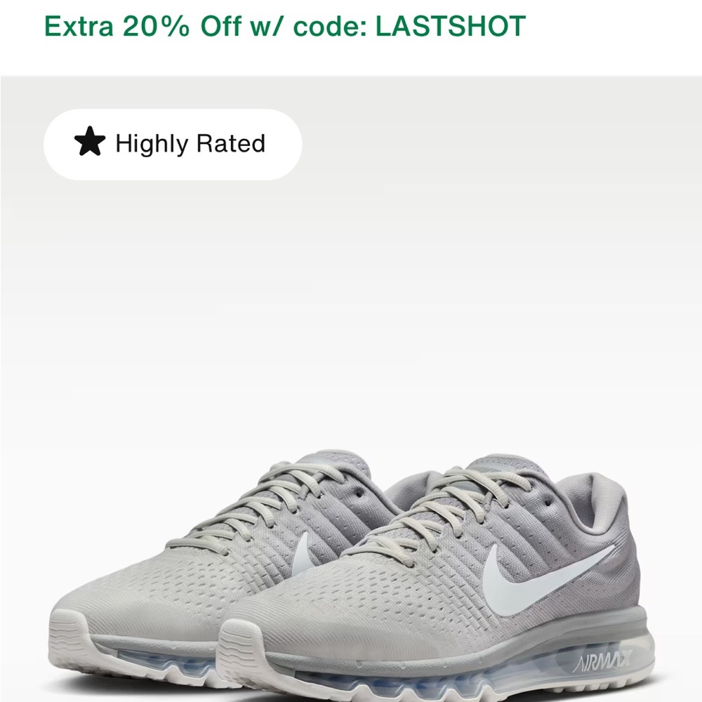 Nike Air Max 2017  's Grey Air Max Running Shoes